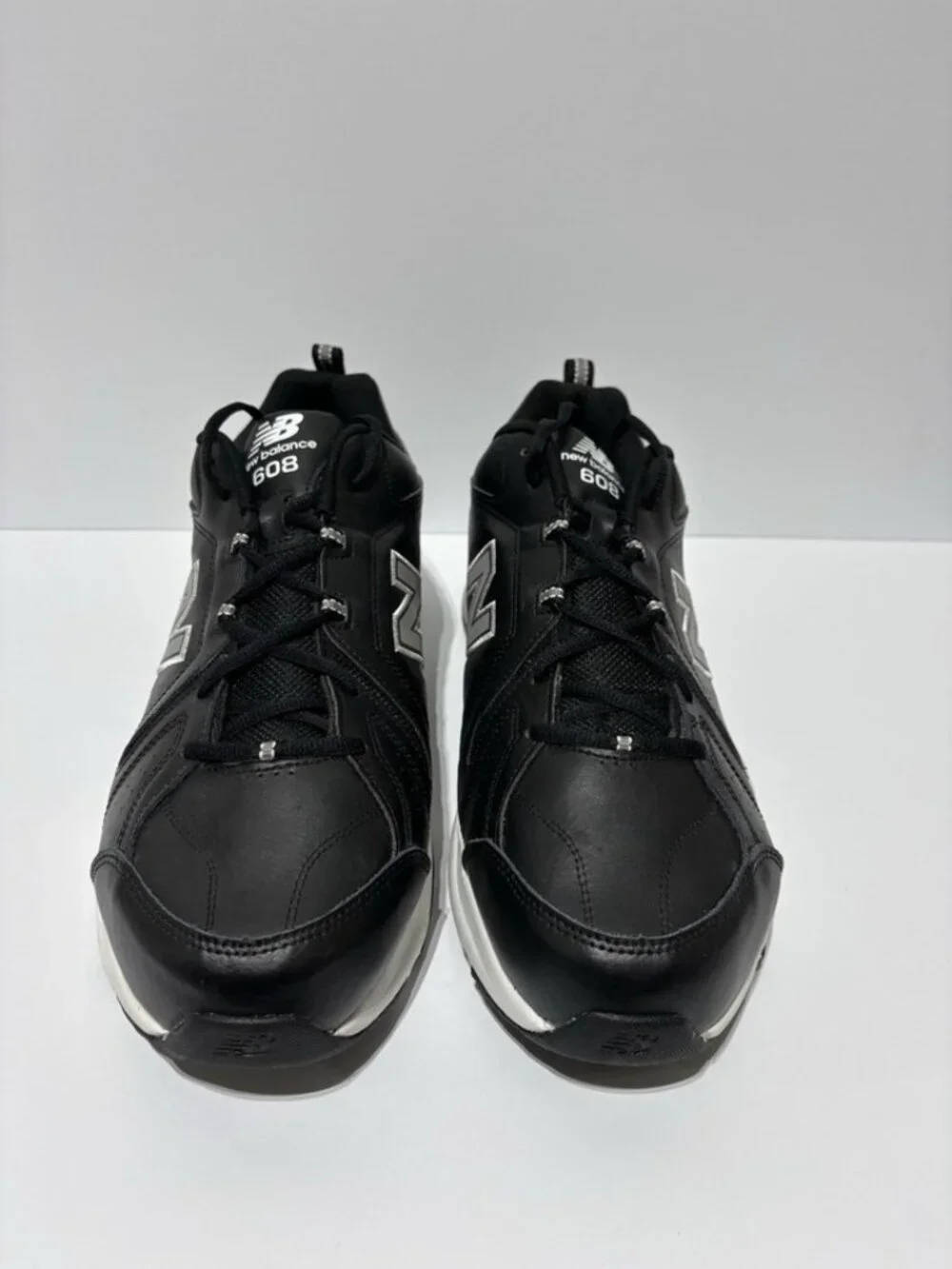 New Balance Men’s 608v5 Black Leather Sneakers, Size 18 D